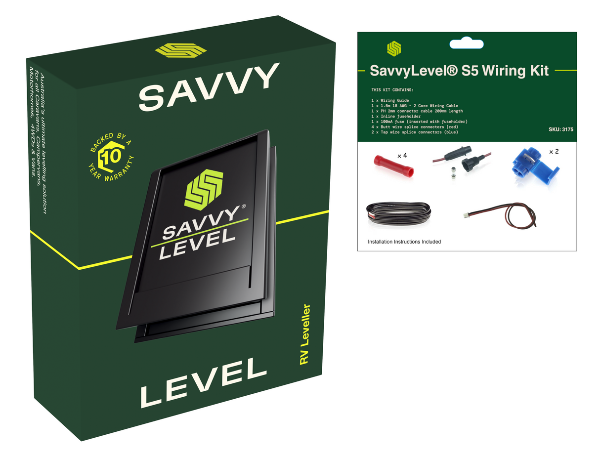 SavvyLevel® S5 RV Leveller & Wiring Kit Bundle