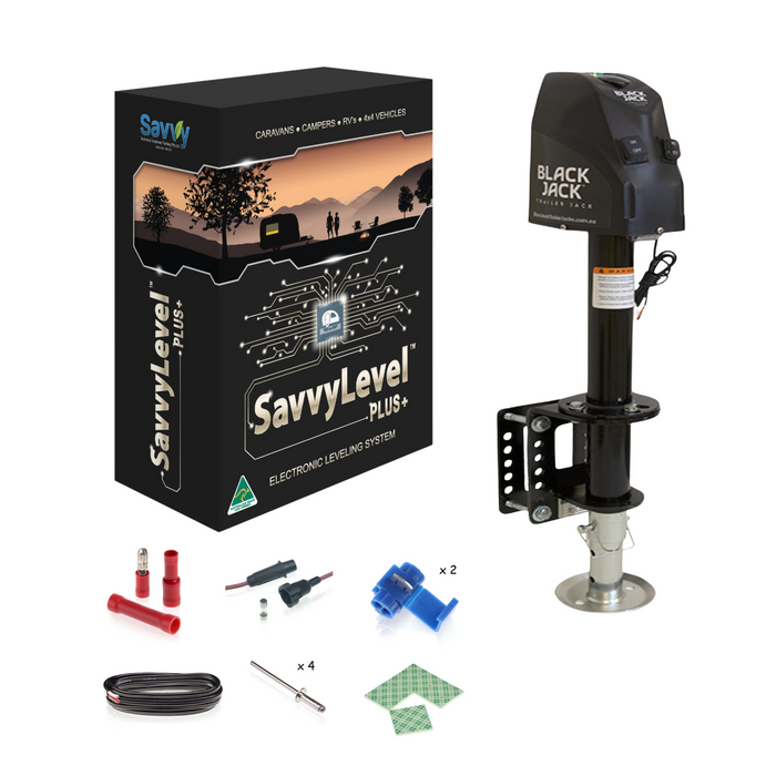 SavvyLevel S4 & Internal Wiring Kit & Black Jack™ Trailer Jack Bundle