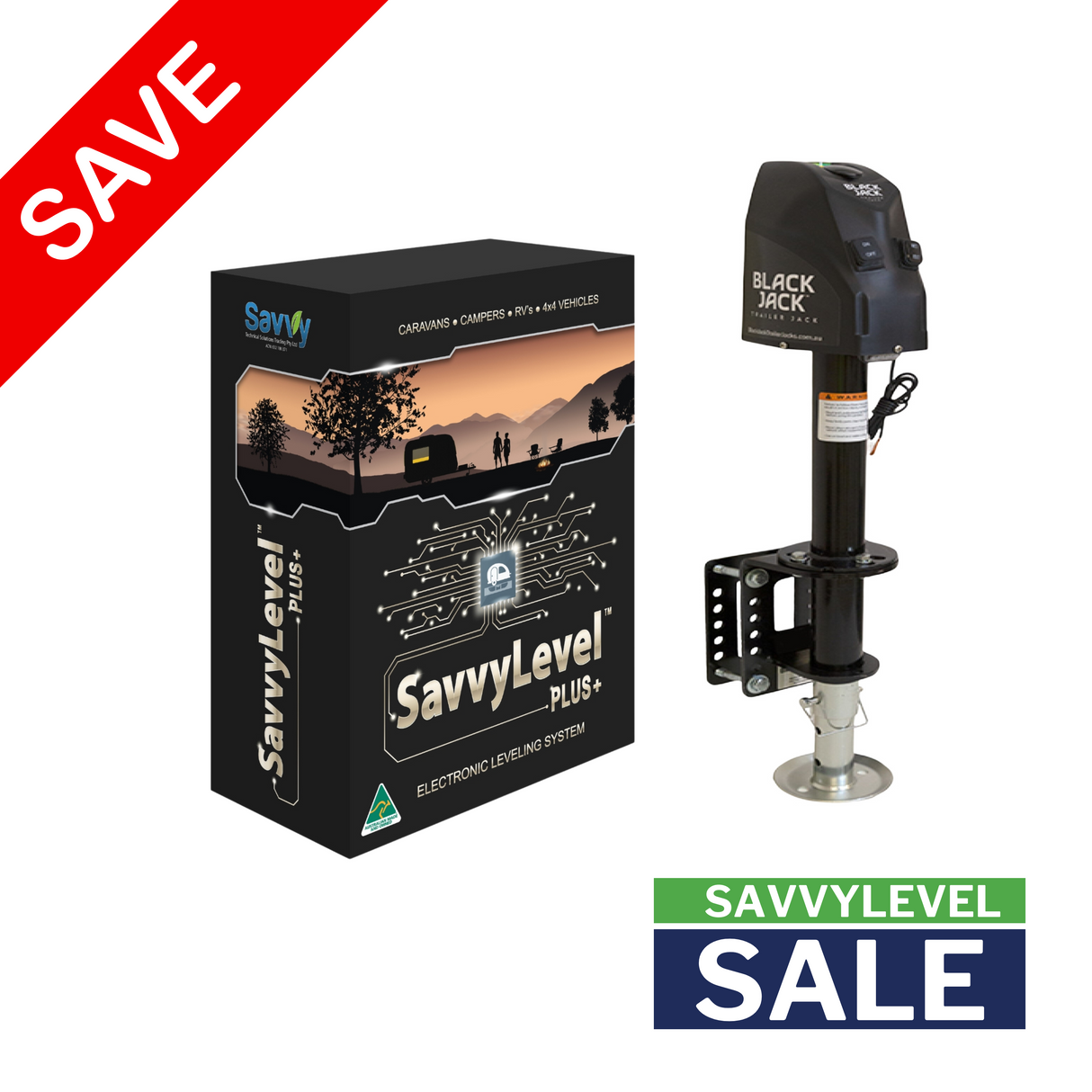 SavvyLevel S4 & Black Jack™ Trailer Jack Bundle