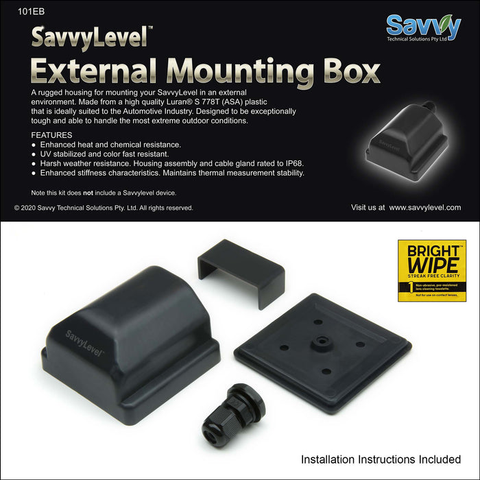 SavvyLevel External Mount Box for Caravans with a Metal Front Wall